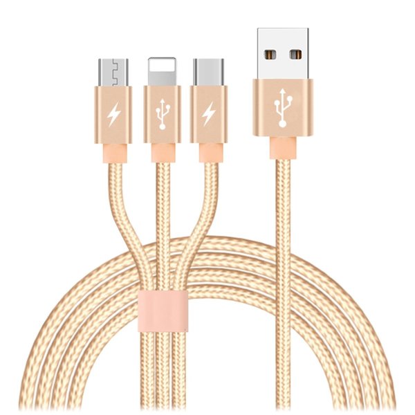 Ampd 3 in 1 Multi Tip USB Connection Cable Rose Gold AA-USB-3IN1-ROSEGOLD